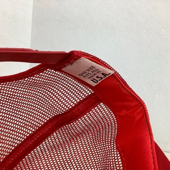 Vintage Drydene Motor Oils Greases Snapback Trucker Mesh Hat Red/White Made USA - Picture 7 of 7